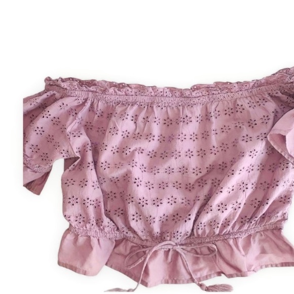 Dizzire Mauve Crop Top Sz L - Picture 2 of 4